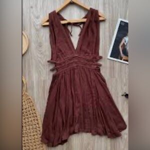 Indulge Brown Sleeveless Dress Size Large